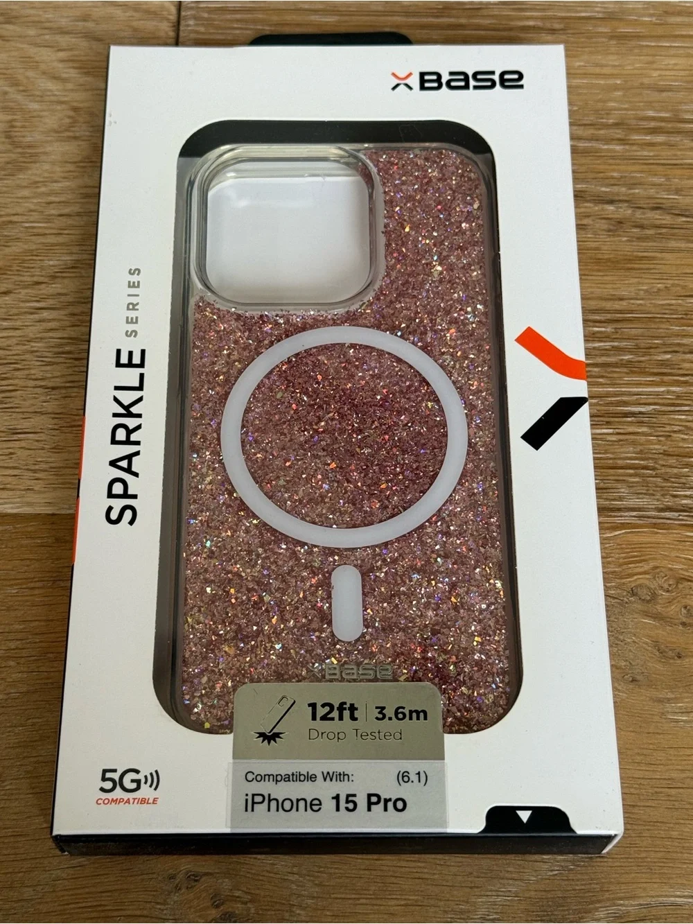 New xBase Sparkle Glitter MagSafe Case for iPhone 15 Pro 6.1” sparkle pink